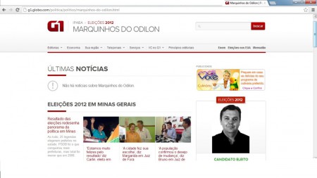 G1 Portal de Notícias da Globo divulga resultados de Eleições 2012 em Ipaba-MG